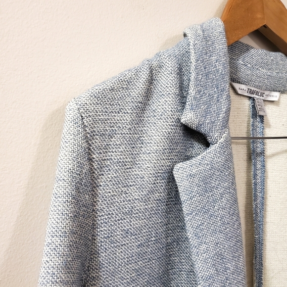 Zara Trafaluc - Light Blue Longline coat overcoat topcoat / cardigan- Size S - Picture 5 of 9